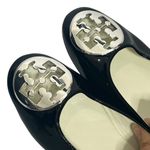 Tory Burch Reva Black Patent Ballet Flats Size 7M Logo Coin Shoes Photo 3