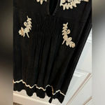 POL Acid Wash Floral Embroidered Dress in Vintage Black Photo 4