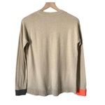 Lisa Todd Love Heart Graphic Knit Sweater Beige Pink Cotton Cashmere Size XS Tan Photo 3