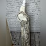 Q2 v neck wrap dress metallic snake print small Silver Photo 5