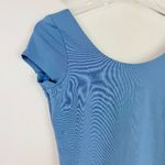 American Eagle NWOT Criss Cross Back Bodysuit Cap Sleeves Blue Size Medium M NEW Photo 1