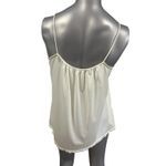 Vtg Camisole Slip Top Satin White Floral Lace Medium Cami Cottage Fairy Tank Top Photo 2