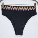 Black Boho Bikini with High Waist Cheeky Bottoms NWOT Size Medium Photo 2