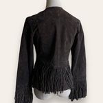 Rampage Y2K Vintage Western Boho Cowboy Dark Brown Fringe Leather Jacket Photo 2