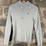 Polo Jeans Ralph Lauren Ribbed Half Zip Sweater Gray Women's Large Casual Retro Photo 0