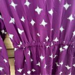 Madewell  Inkbrush "Starburst" Gold Print Purple 100% Silk Dress Fully Lined Photo 4