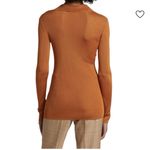 St. John  NWT Ribbed Knit V-Neck Sweater Blouse Orange Sz Large Party Modern $495 Photo 6