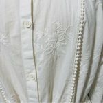 ZARA  Oyster White Bohemian Button-down Lapel Collar Trimmed Midi Dress Sz XXL Photo 8