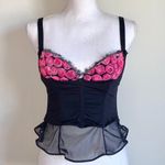 Mesh Rosette Floral Bustier Corset Black Size undefined Photo 2