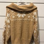 Snowflake Tan & White Sherpa Quarterzip Size XS Photo 2