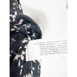 ZARA Black Floral Satin Midi Skirt Size Large Side Knot Lightweight 2492/063 Photo 6