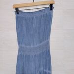 Storia Women's Medium Blue White Tie Dye Strapless High Low Asymmetrical Dress Photo 4