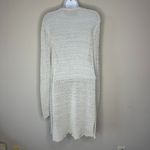 Eileen Fisher  Long Open Knit Cardigan in Pale Green/Cream - Size Small Photo 4