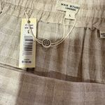Max Studio plaid Beige linen mix A-Line Semi Wrapped Skirt NWT Photo 4