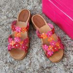 Free People Swedish Hasbeens Petal Strap Low Heel Sandals Red Mix EU 37 US 7 Photo 0