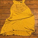 Cable +‎ Gauge Ladies Medium Sleeveless Yellow High neck Top Lace Detail Boho Photo 0