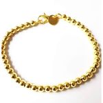 Boutique 4mm Bead Ball‎ Bracelet Minimalist Jewelry | Yellow Gold Plated Sterling Silver Photo 2