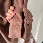 Isalis  Brown French Terry Collared Button Down Long Sleeve Ruched Mini Dress NWT Photo 2