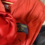 Vintage Crimson Rust Red Suede Leather Bomber Jacket Size L Photo 9