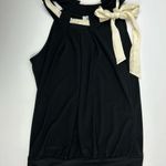 White House | Black Market High neck black top with satin shoulder bow - Size S Photo 0