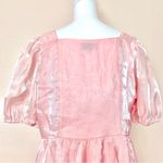 Pink Dessert  Pink Shiny Satin Bow Detail Dress Photo 6