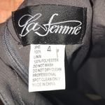 La Femme Gray Beaded Halter Cutout Open Back Formal Prom Dress Photo 8