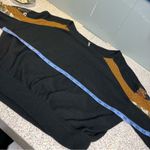 Free People  Causal Clash Waffle Knit Black Combo Blouse Photo 4