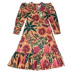 Farm Rio Anthropologie Women’s Orange Flowerdoscopic Floral Print Midi Dress XL Photo 1