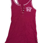 Abercrombie & Fitch Vintage Y2K 92 Ribbed Henley Tank Top Red Women's Medium Photo 0