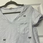 Doe & Rae White V-Neck Dog Embroidered Women's Top Photo 2