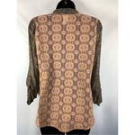 Daytrip 5--- Buckle Sheer Lace Back Blue Black Brown Cheetah Blouse Size Small Photo 3