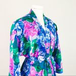 Vintage Knit Floral Robe | Size L Blue Size L Photo 8