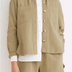 Madewell ‎ Diamond Jacquard Shirt-Jacket in Green Size Small Photo 0