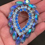 Vintage SARAH COVENTRY Juliana Delizza & Elster Blue Lagoon AB Crystal Brooch Photo 1