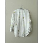 Anthropologie Maeve by  Embroidered Floral Button-Down Shirt White Yellow Size L Photo 3