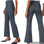 Urban Outfitters NWOT Satin Disco Flare High Rise Dress Pants Steel Blue Size 12 Photo 1