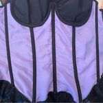 Frederick's of Hollywood Vintage Bustier Corset Purple Black Lace Bows 38 Medium Photo 6