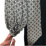 Max Studio  Black & White Long Sleeve V-Neck Scarf Shift Dress Women Sz S Photo 2