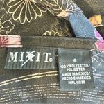 Mixit  Skirt Size 4 Black Purple Pink Floral Print Asymmetrical Hem Midi Photo 5