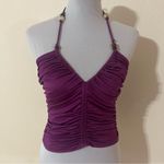 Veronica Beard  Nikita purple ruched beaded halter top NEW 8 Photo 1