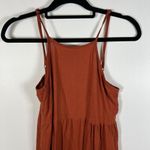 Urban Renewal Sz Small Orange 100% Linen Sleeveless Babydoll Dress Boho Flowy Photo 3