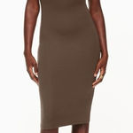 Babaton ARITZIA Brown Contour Scoop back Midi Bodycon Dress Size Large Photo 0