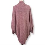 SheIn Oversized Slouchy Open Cardigan Dolman Sleeve Ribbed Heathered Maroon Medium Photo 3