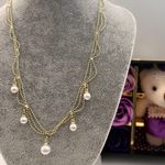 Gold Plated Pearl Necklace Photo 1