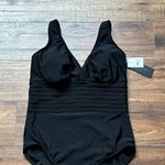 Aqua Green Women’s Black One Piece Bathing Suit Size Large 12-14 NWT Photo 1