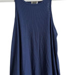 Free People  Blue Swing Tank Ribbed Knit Racerback Women's Size Medium Beach Photo 0