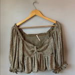 Free People  Crop Brittnee Print Smocked Peplum Top Photo 1