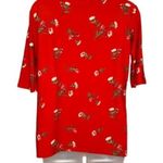 J for Justify  Red Floral Print Top Size L Photo 3