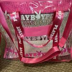Playboy Signature Logo Hot Pink 3Pc Piece Transparent Travel Tote Set New. Photo 4