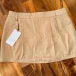 ZARA  Mini Skirt Tan Beige Khaki Pleated academia Casual Pocket Size M NWT school Photo 0